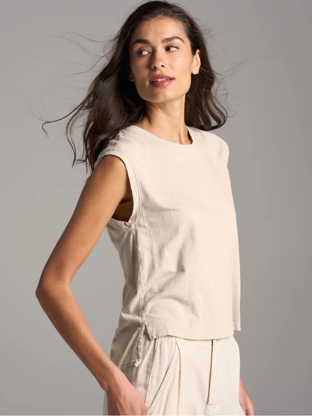 Rowan Savannah Muscle Tank Cotton in Rose Quartz Size Medium